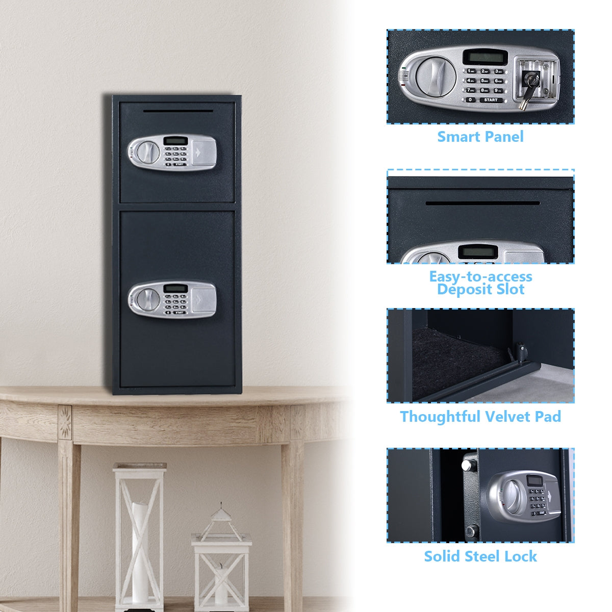Digital Safe Box with 2 Doors