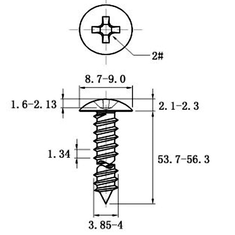 Stainless Steel Cross Big Head Self-tapping Screw Mushroom-shaped Haircut Round Head