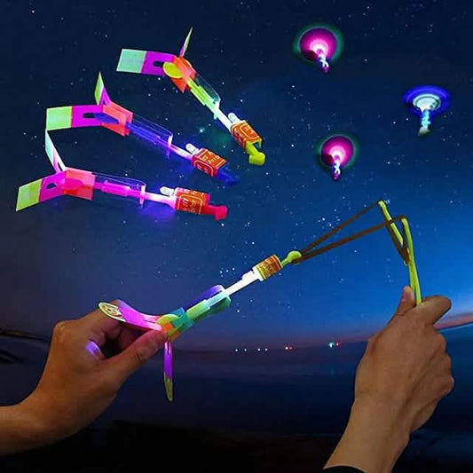 10-Piece: Amazing Led Light Arrow Rocket Helicopter Flying Toy