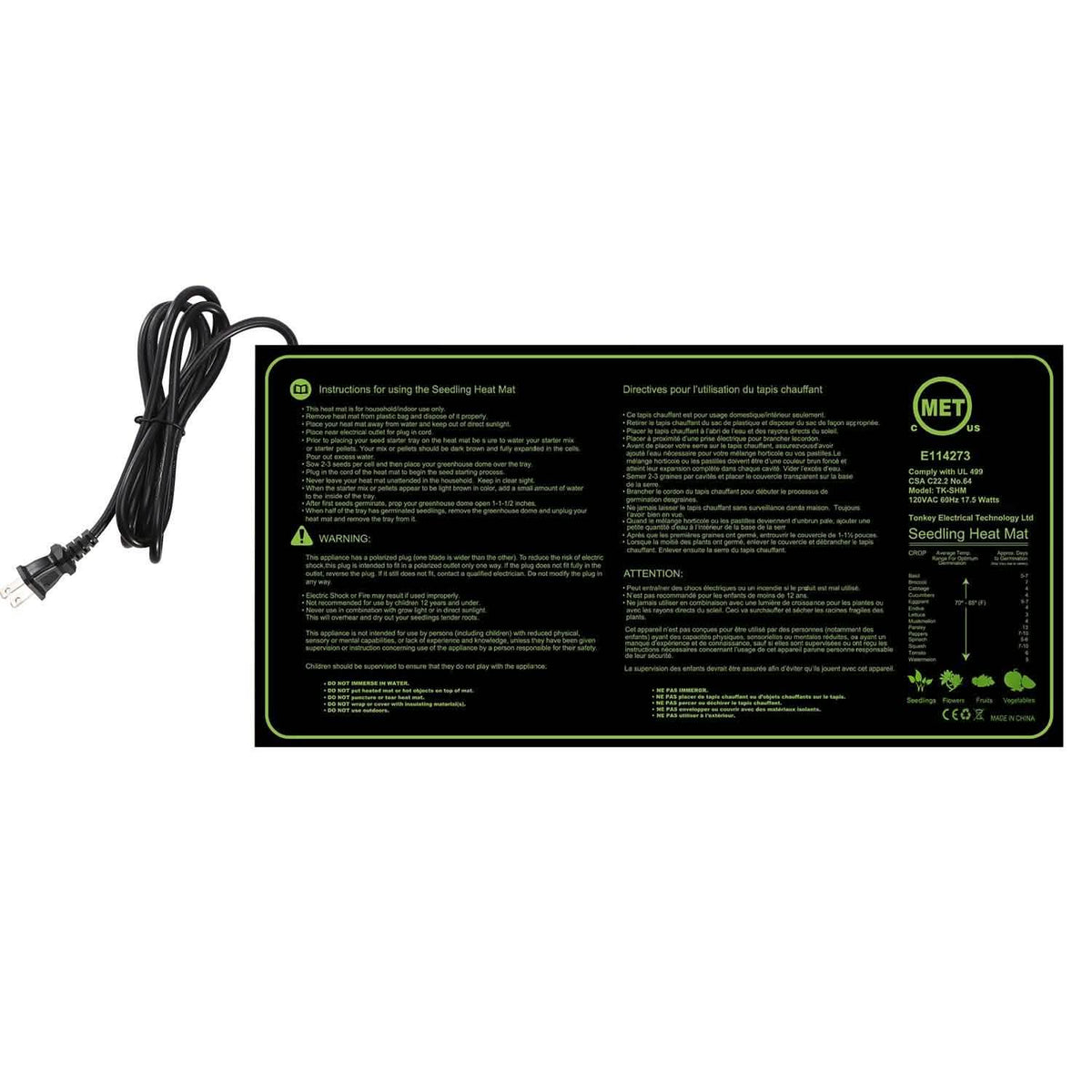 10" x 20" Seedling Heat Mat for Seed Germination