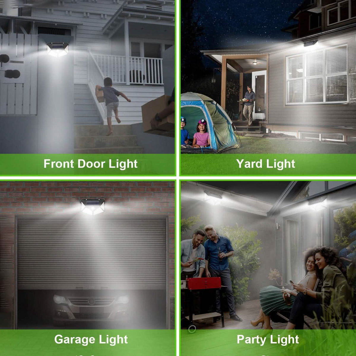 100 LED Solar Wall Light Outdoor