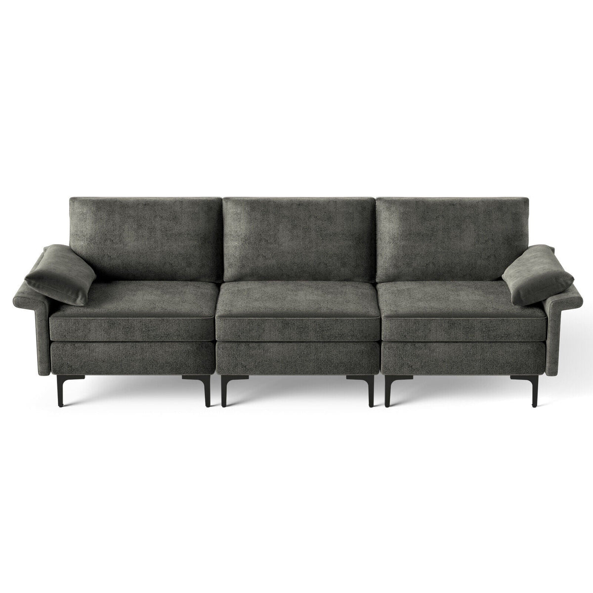Large 3-Seat Sofa Sectional with Metal Legs for 3-4 people