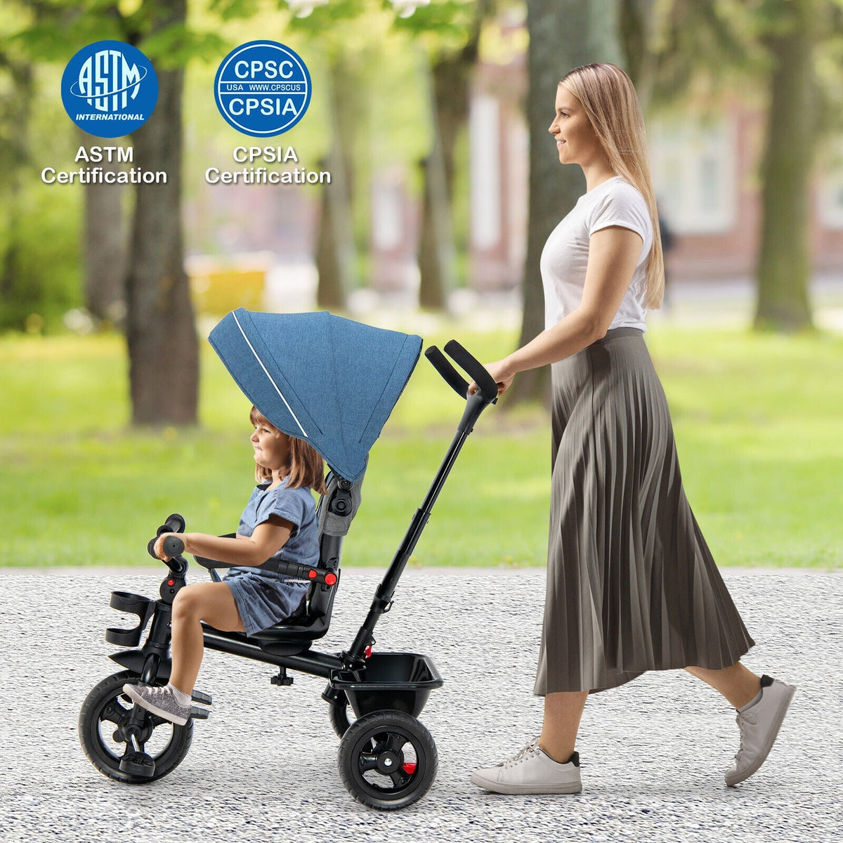 Triciclo para bebés 4 en 1 con asiento convertible