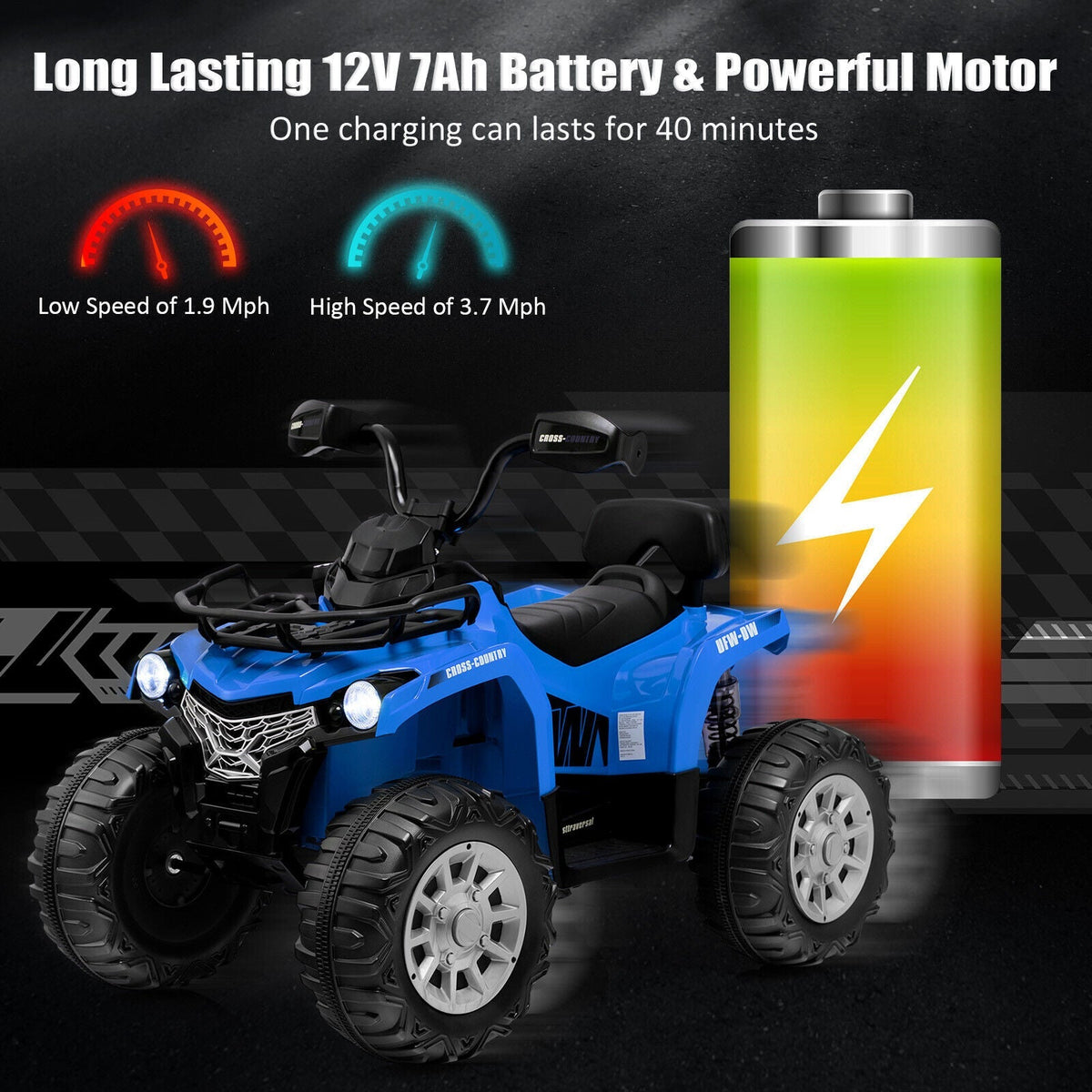 12V Kids Ride On ATV 4 Wheeler with MP3 and Headlights