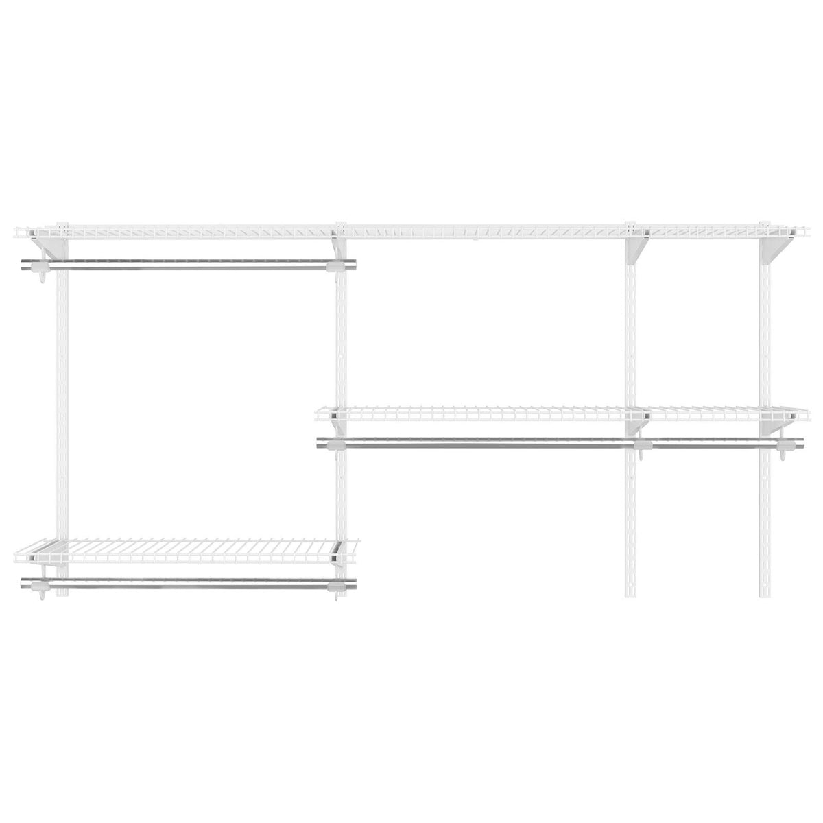 Custom Closet Organizer Kit 3 to 5 Feet Wall-Mounted Closet System with Hang Rod