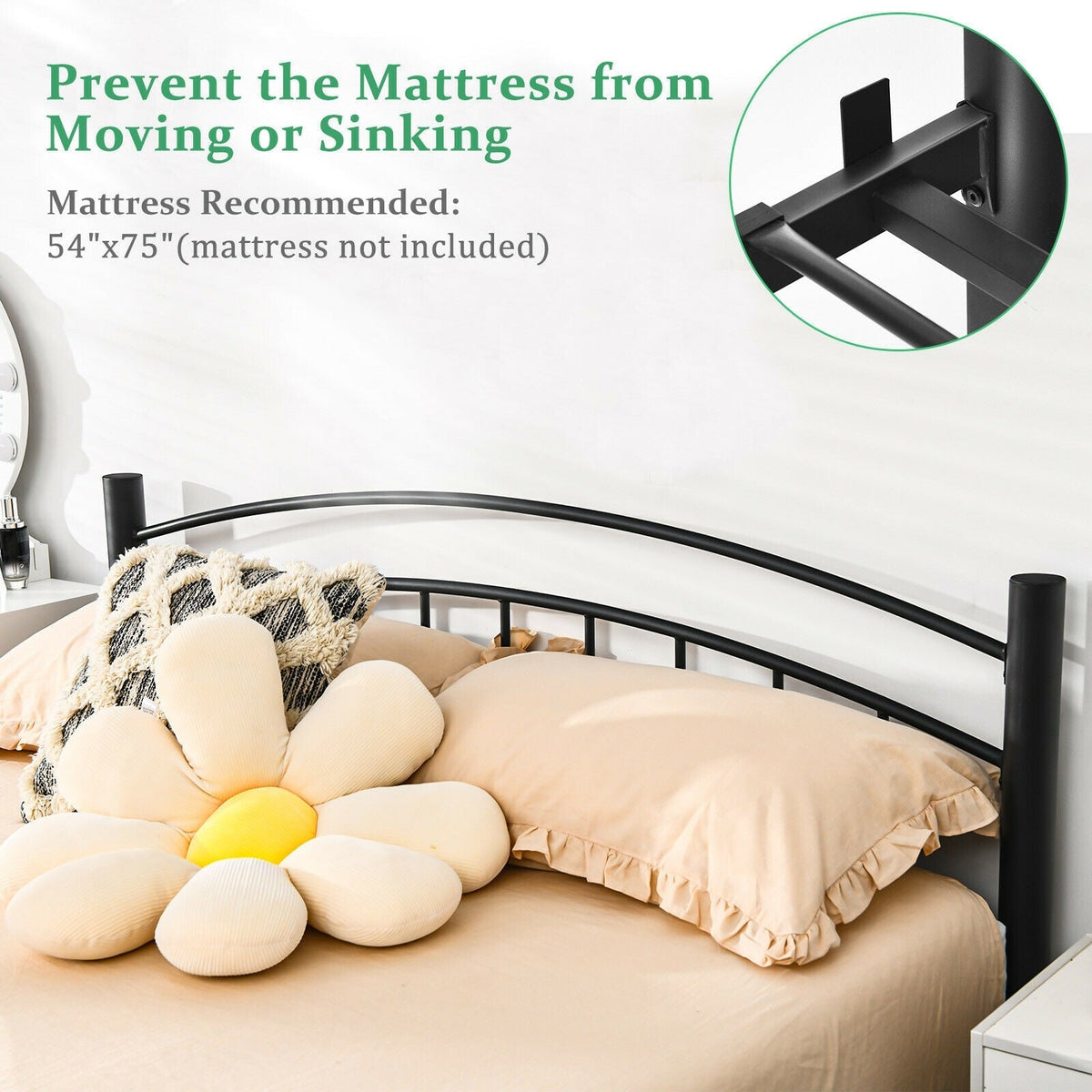 Modern Platform Bed with Headboard and Footboard