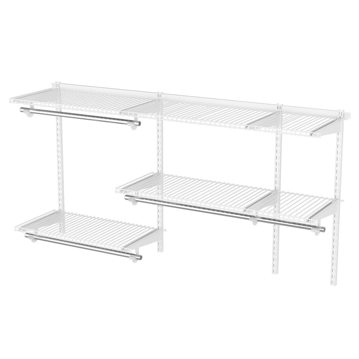 Custom Closet Organizer Kit 3 to 5 Feet Wall-Mounted Closet System with Hang Rod