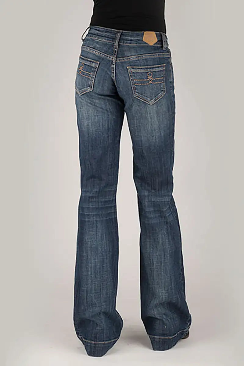 Tin Haul 460 Ella Fit Double Gold Loop Pocket ( Denim Dark Wash ) - Women's Jeans