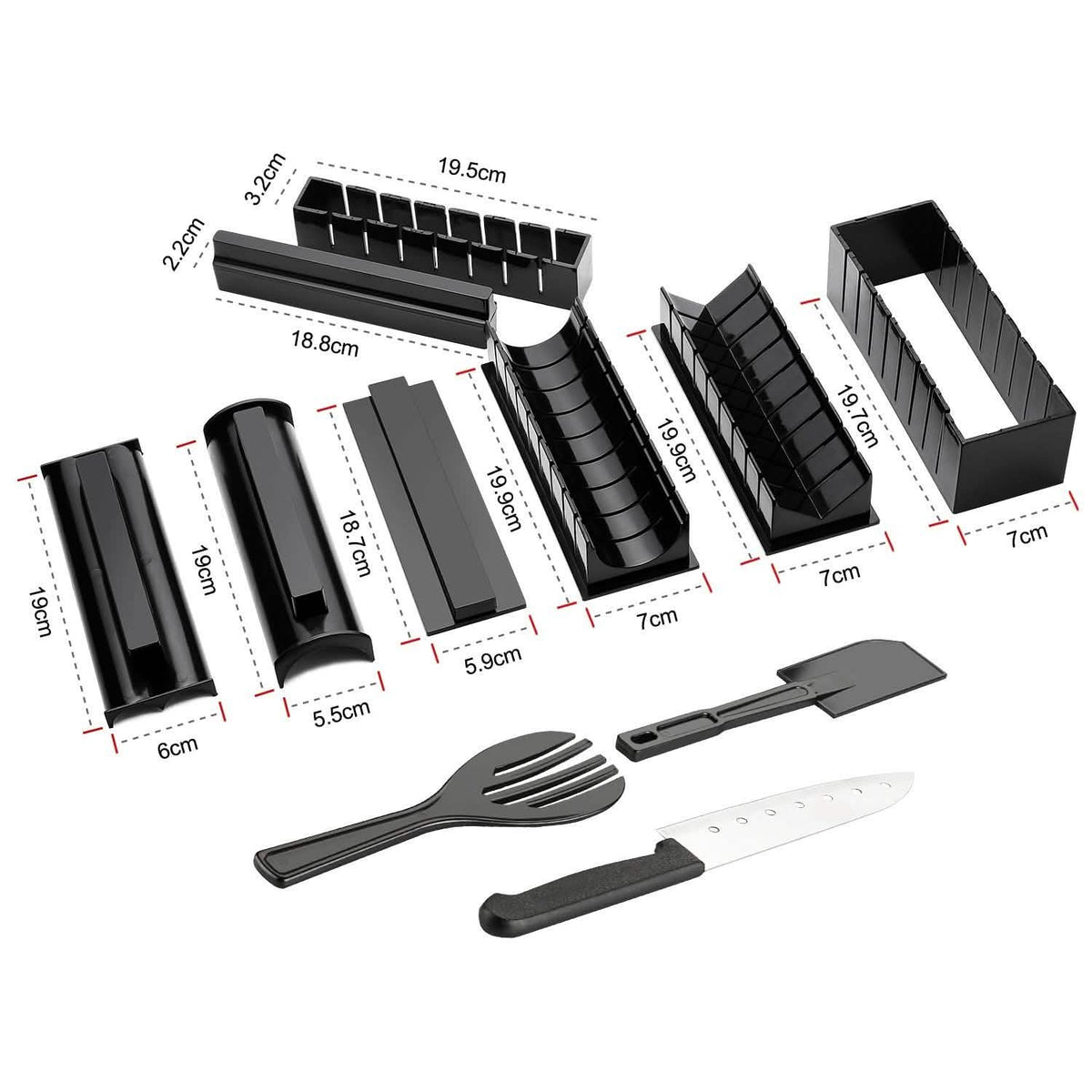 11-Piece: DIY Sushi Making Kit Tools Set