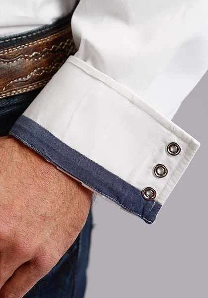 Stetson 0158 Optic Poplin (White) - Men's Western Shirt