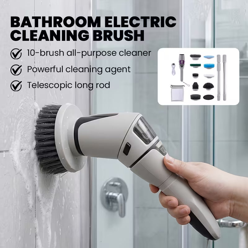 Electric Spin Scrubber with Telescopic Rod