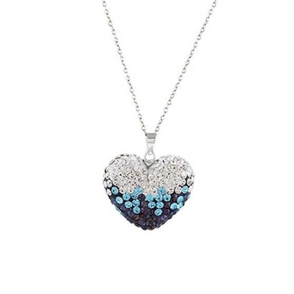 Colgante de corazón burbuja de plata de ley maciza con elementos Swarovski