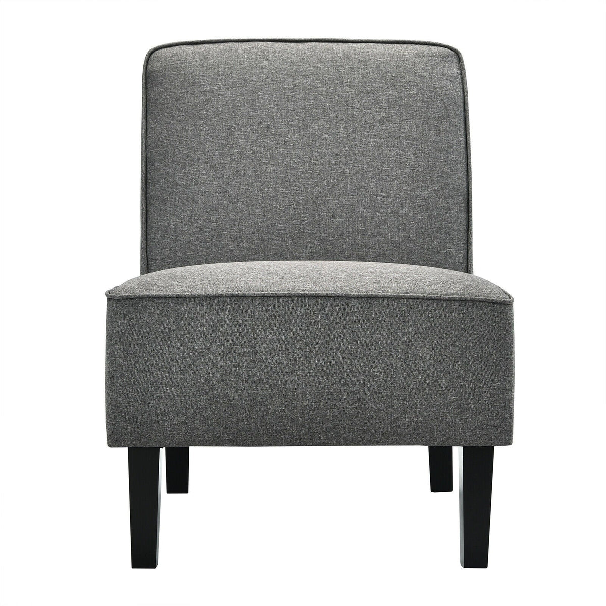 Modern Armless Accent Sofa Chair with Rubber Wood Legs