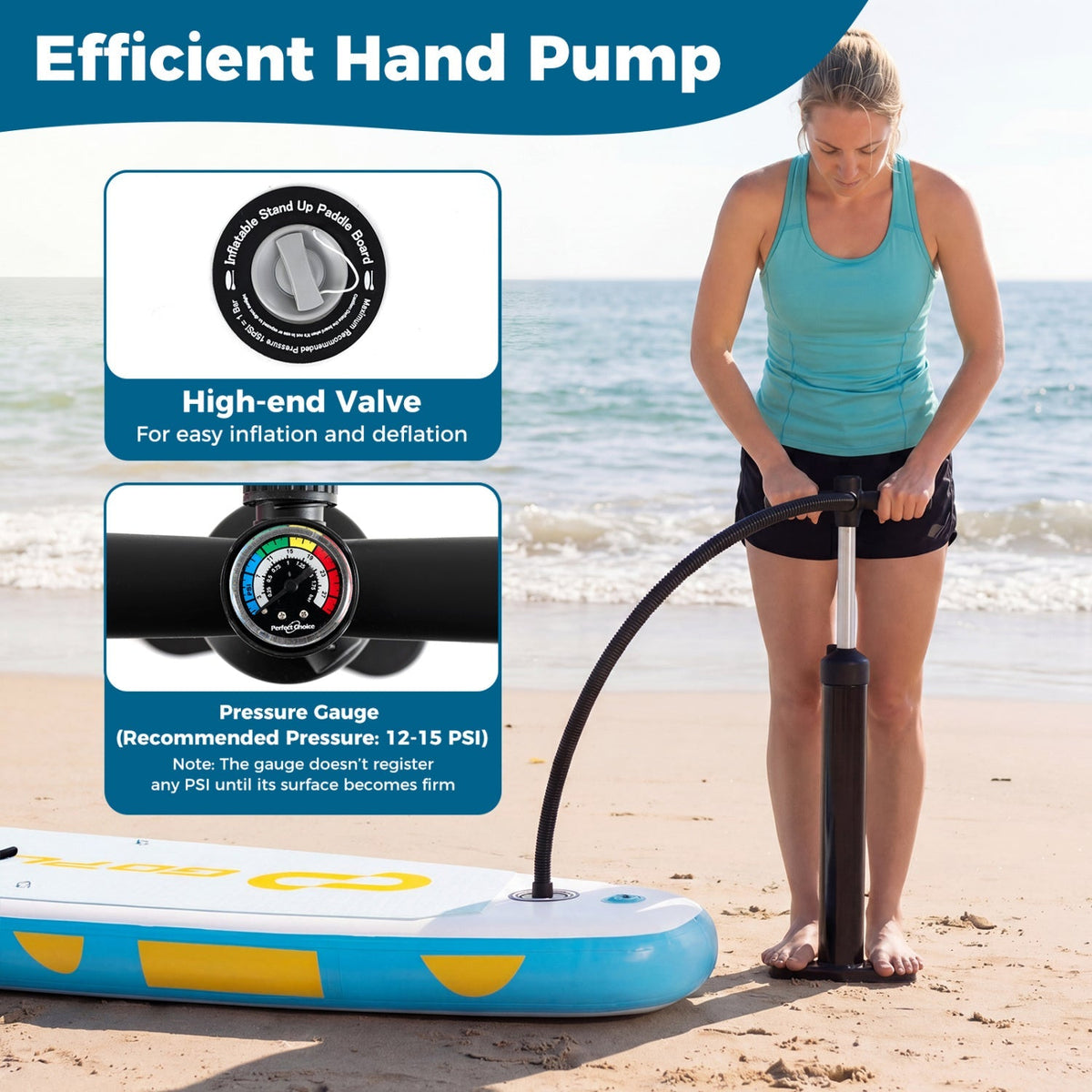 11' Wide Inflatable Stand Up Paddle Board with Backpack for All Skill Levels