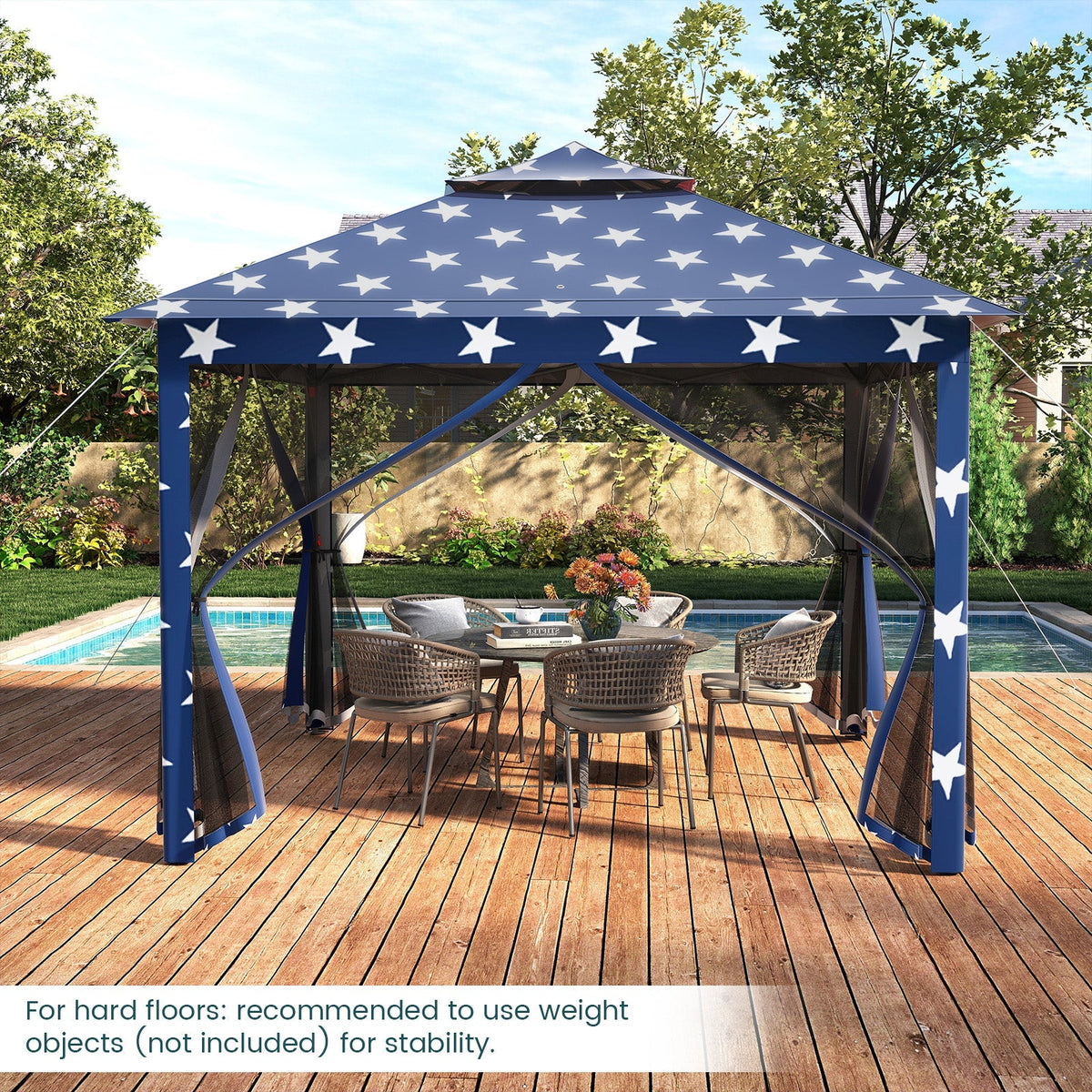 11 x 11 Feet 2-Tier Pop-Up Gazebo Tent Portable Canopy Shelter Carry Bag Mesh