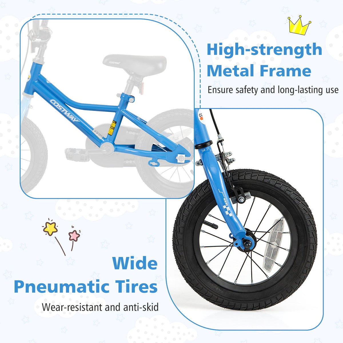 14 Inch Kids Bike with Removable Training Wheels for Aged 3-5 Years Old