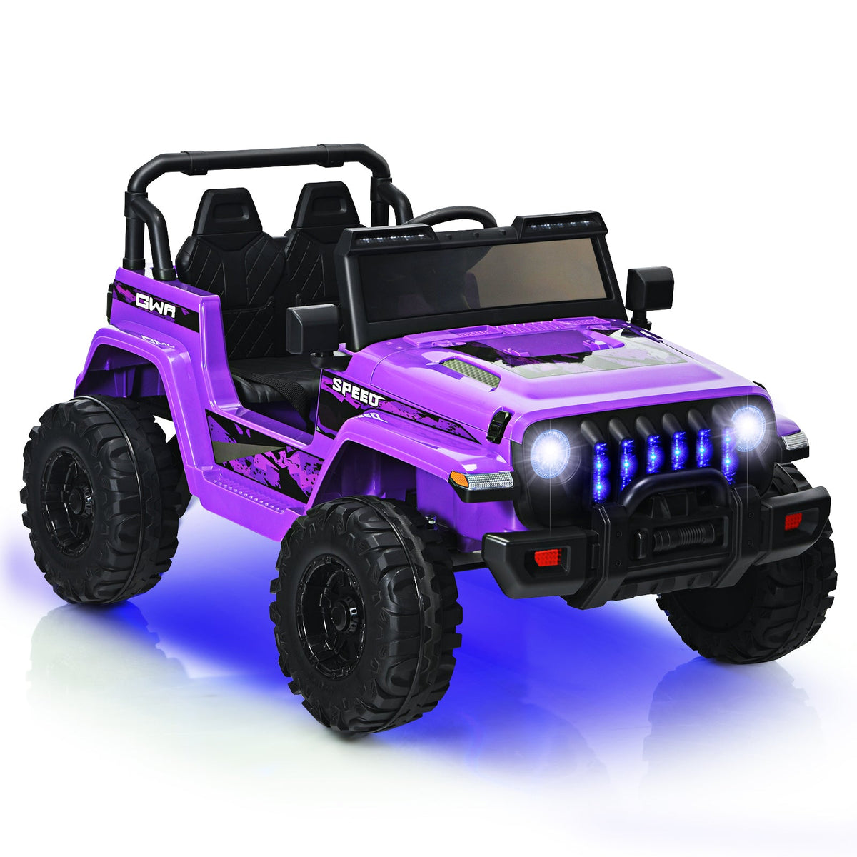 12V Kids Ride-on Jeep Car with 2.4 G Remote Control-Purple