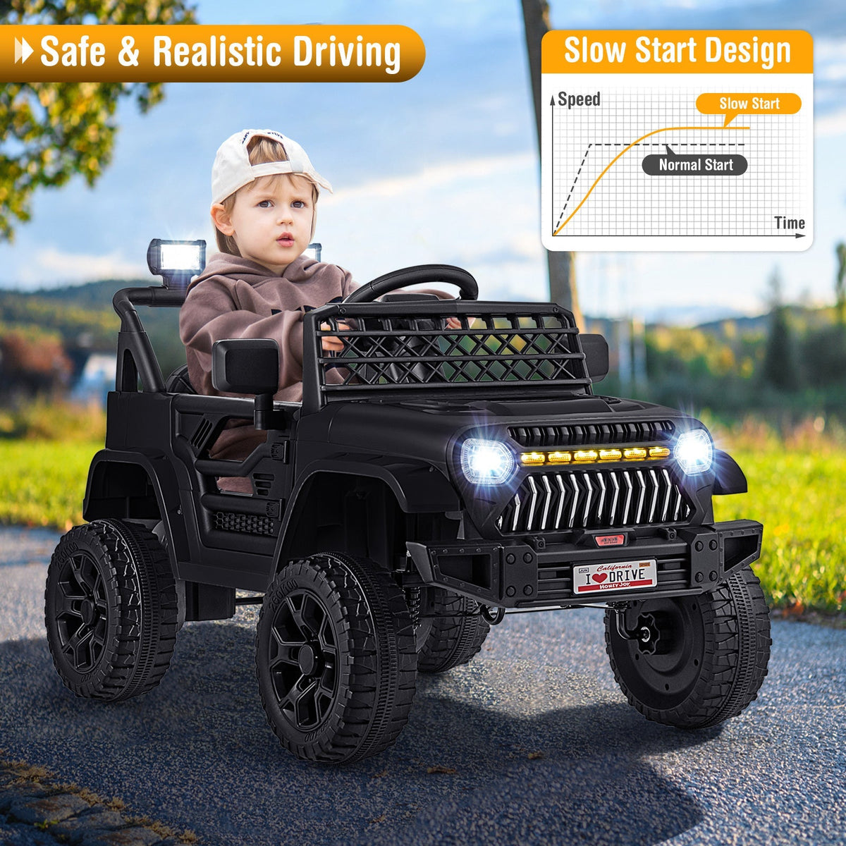 12V Kids Ride on Truck Car with Parental Remote and Music Player
