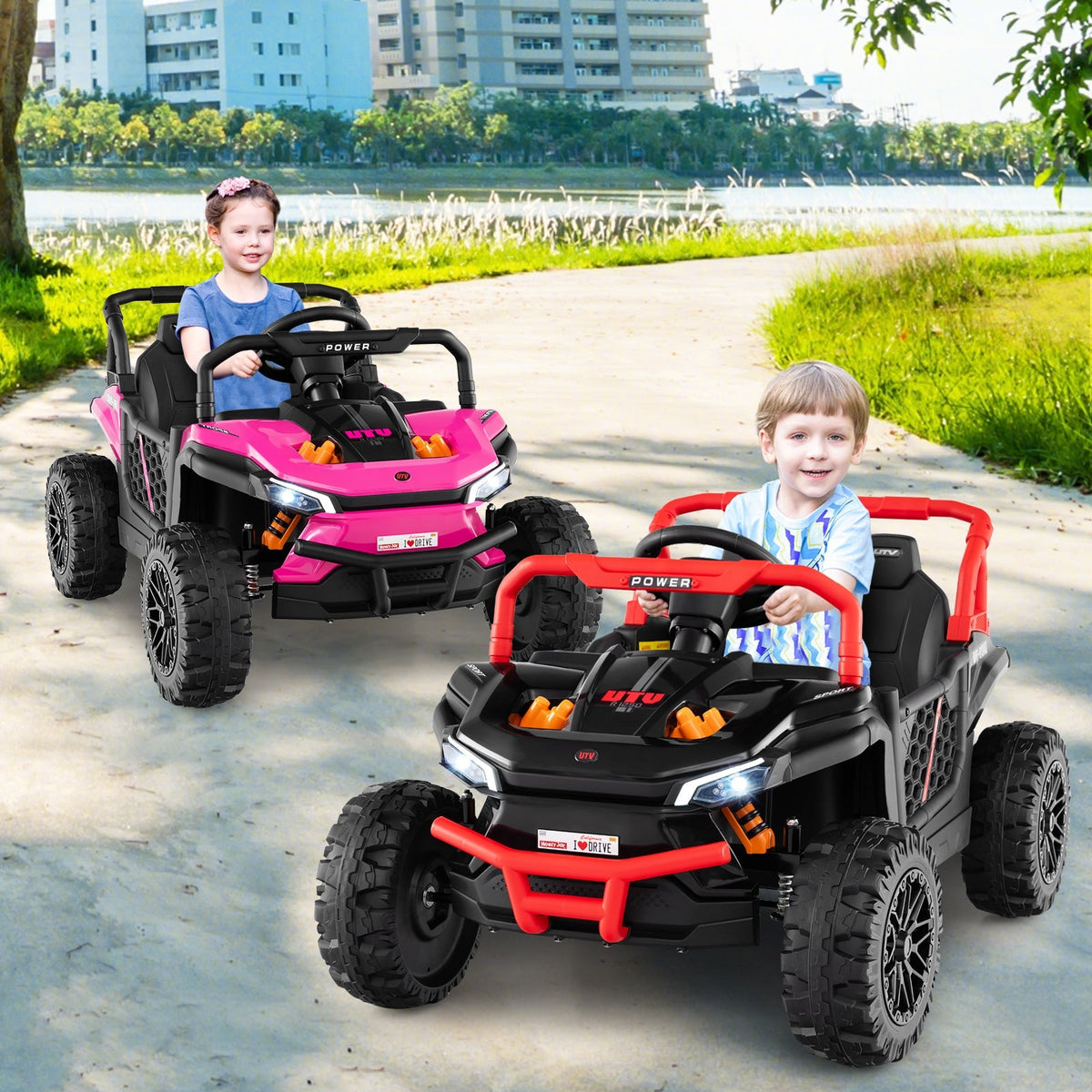 Camioneta eléctrica para niños de 12 V con control remoto parental y luces