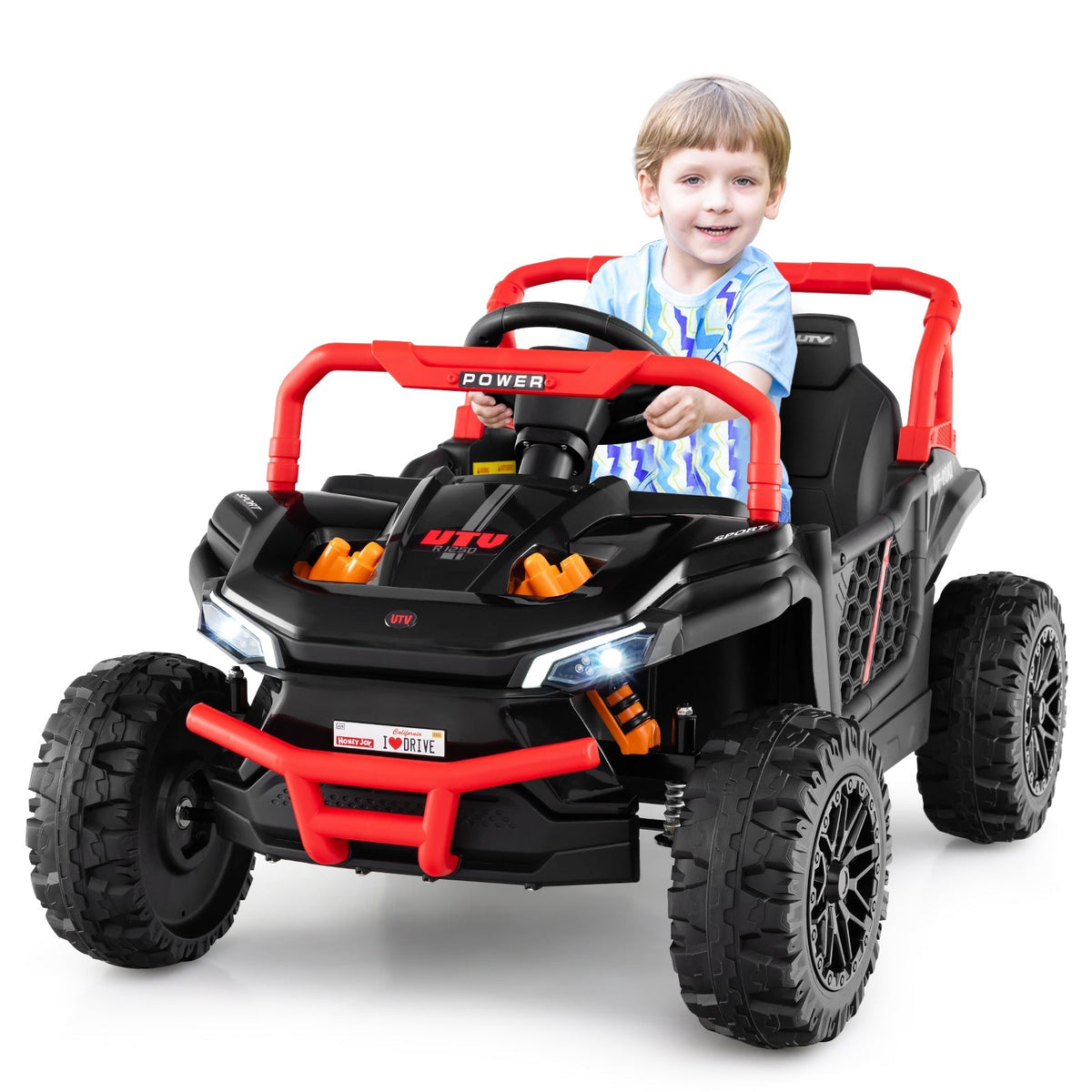 Camioneta eléctrica para niños de 12 V con control remoto parental y luces