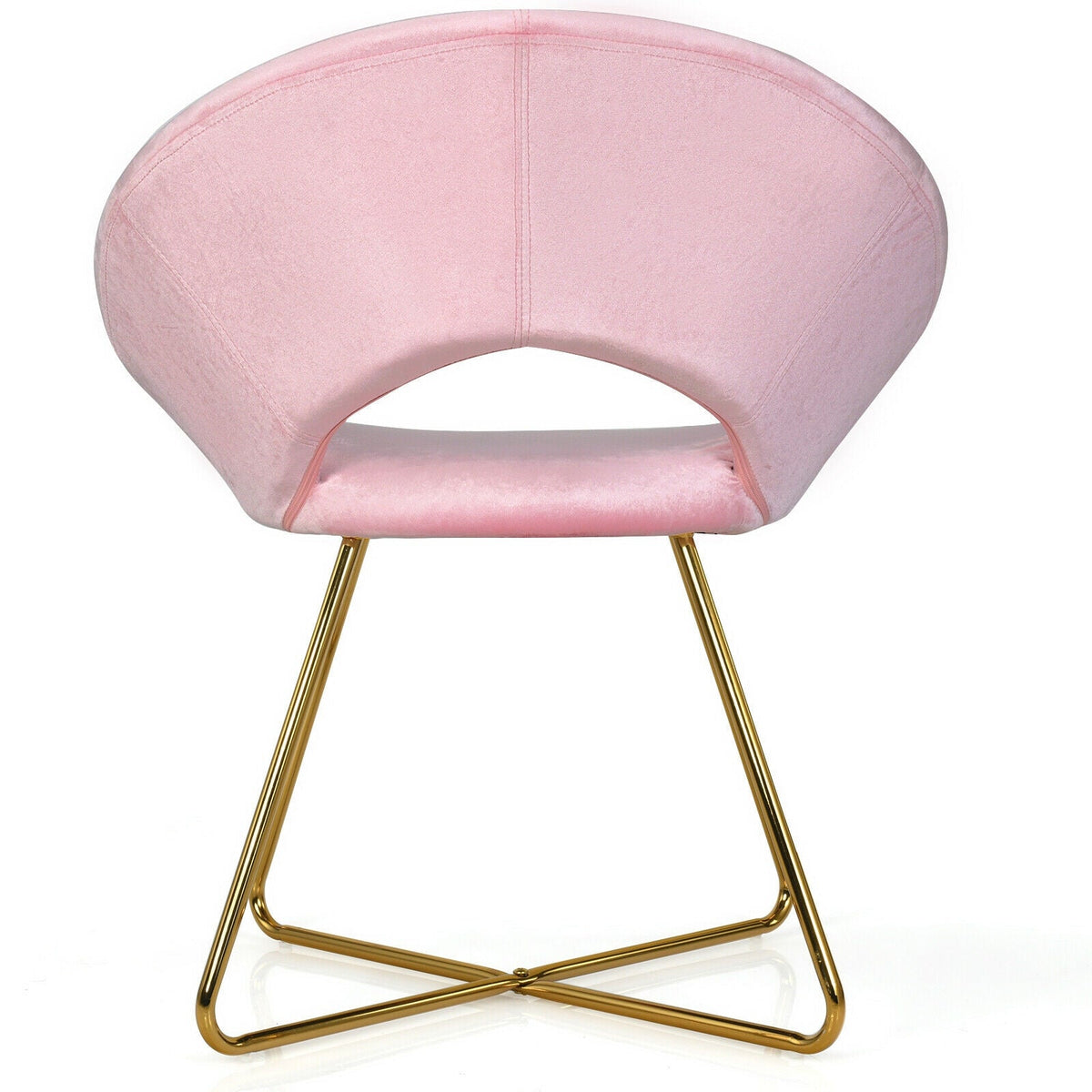 Modern Accent Velvet Dining Arm Chair with Golden Metal Legs and Soft Cushion