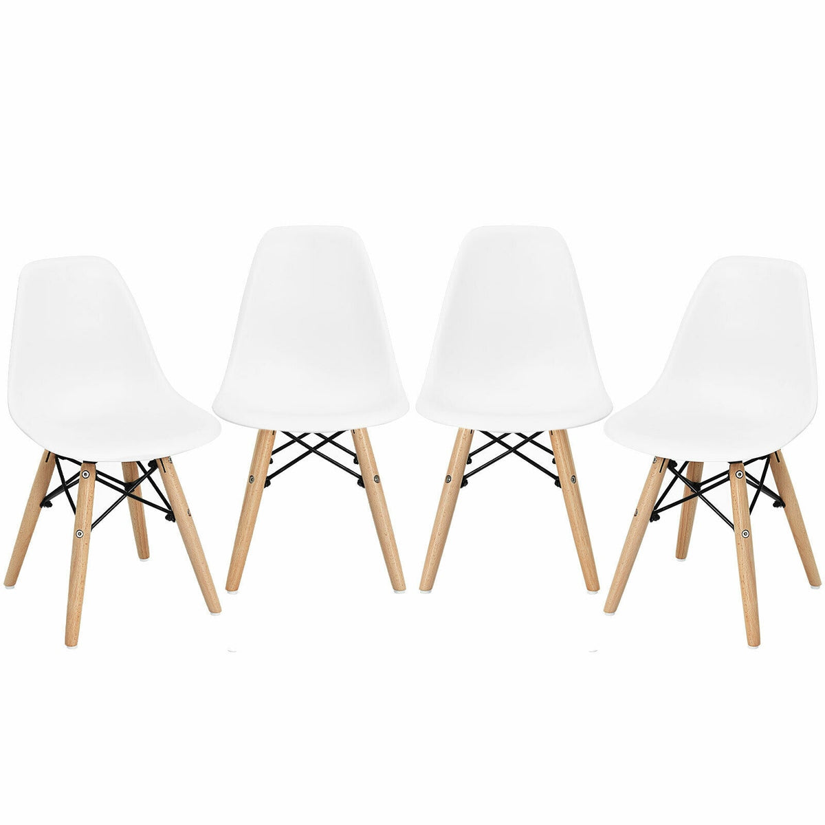 4 PCS Children Chair Set Medieval Style Dining Chairs with Wood Legs