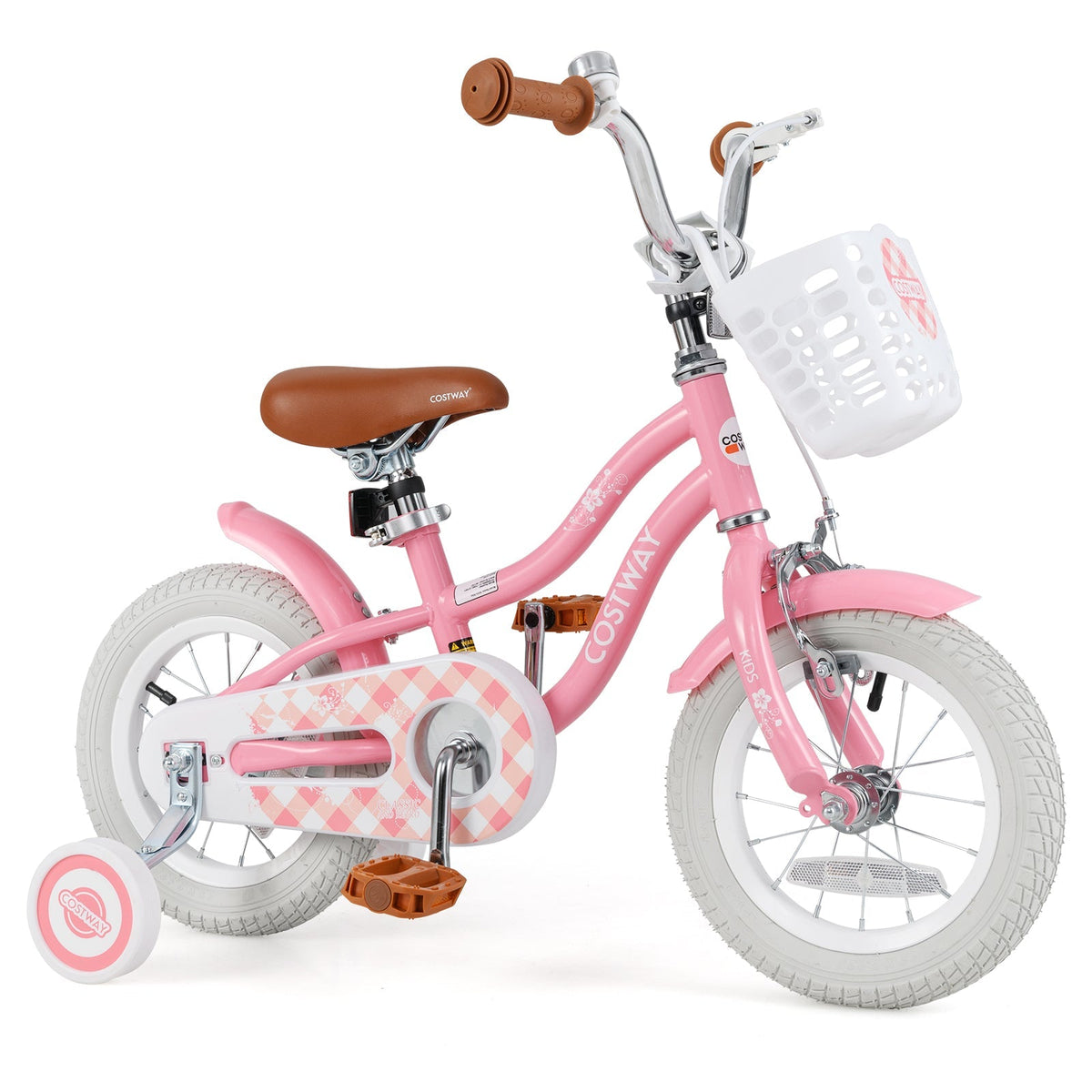 14 Inch Kids Bike with Training Wheels and Basket for Boys Girls 3-5 Years Old-14 inches
