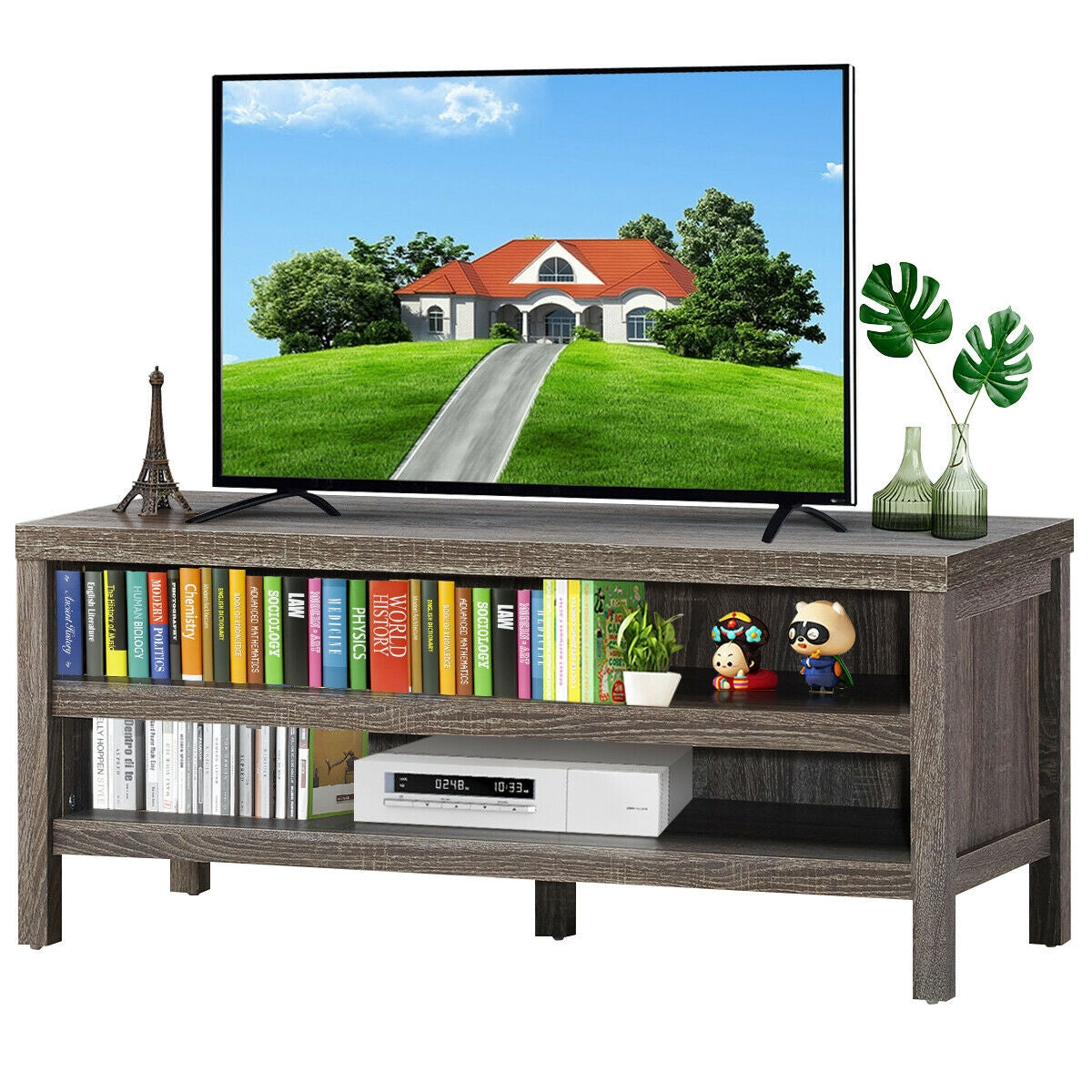 3-Tier TV Stand Console Cabinet for TV's up to 45 Inch with Storage Shelves