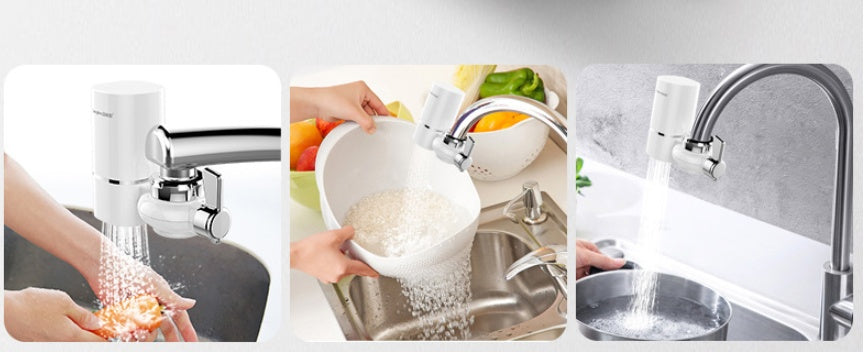 Ceramic Faucet Water Filter – Tap-Mounted Kitchen Sink Filter with Washable Ceramic Core