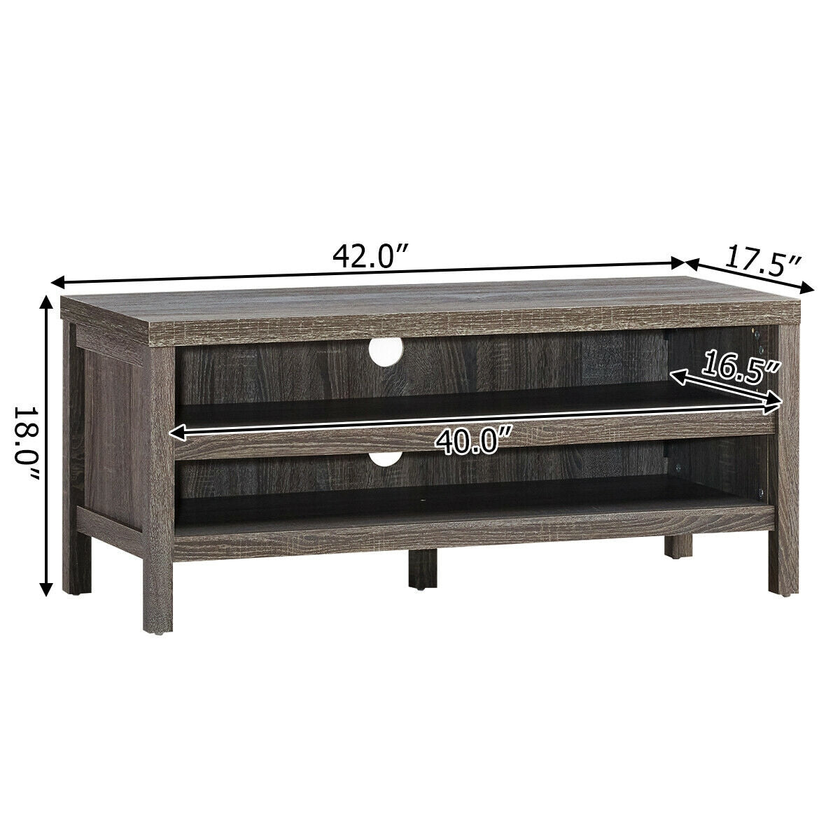 3-Tier TV Stand Console Cabinet for TV's up to 45 Inch with Storage Shelves