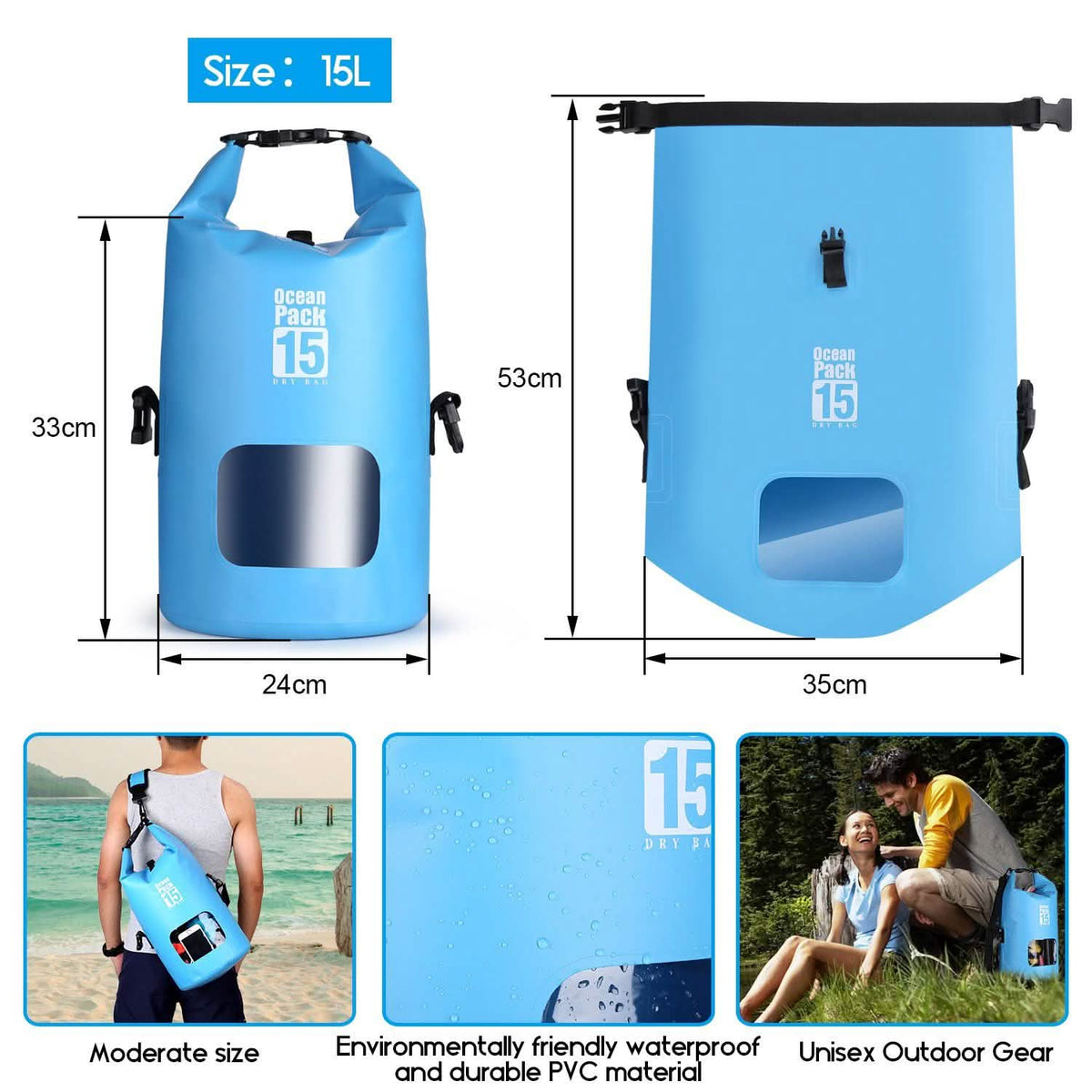 15L Waterproof Lightweight Dry Bag