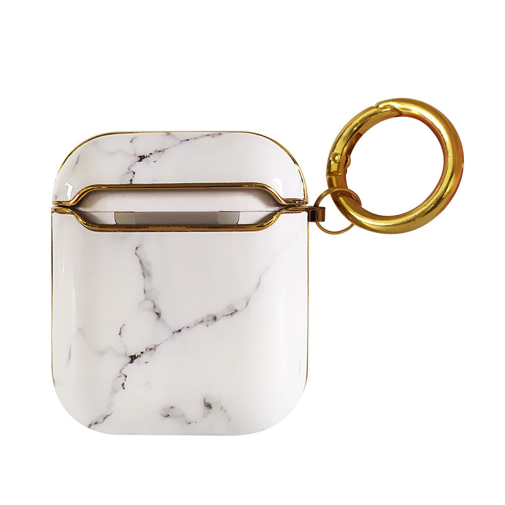 Compatible with Apple, Plating TPU Marble Pattern Soft Shell AirPods Cover