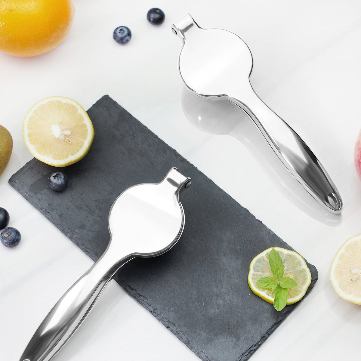 Exprimidor de frutas de acero inoxidable 304, exprimidor manual de limón, herramienta de cocina para exprimir zumo, uno