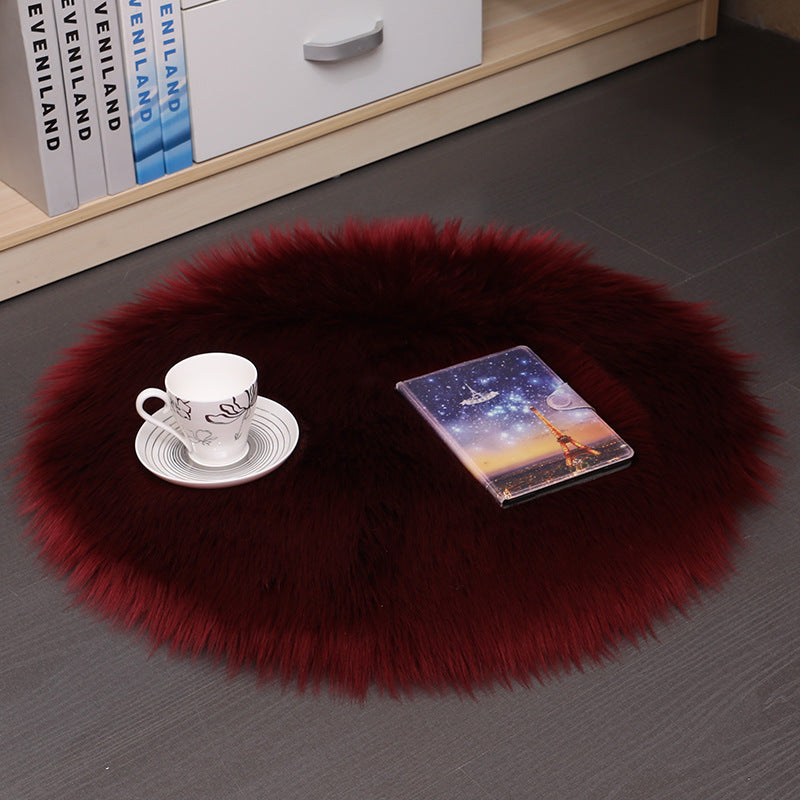 Alfombras de Pelo Suaves Alfombrillas de Pelo para el Hogar Alfombras Redondas de Lana para Dormitorio