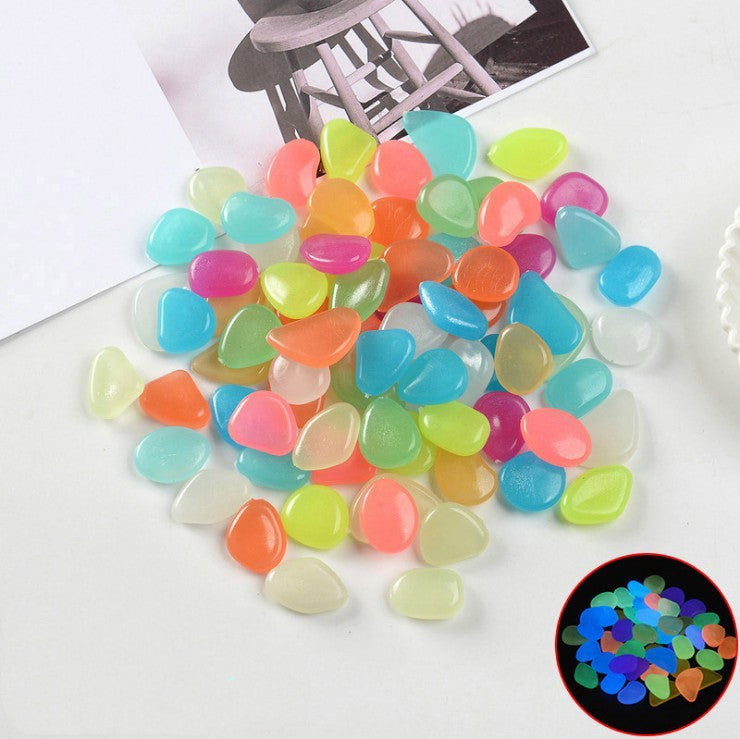 Luminous Stones Fluorescent Aquarium Pebbles Fish Tank Garden Luminous Stones