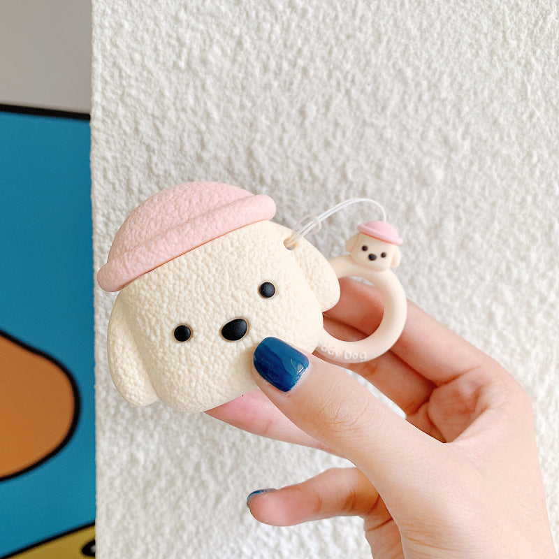 Compatible With Cartoon Hat Dog Suitable For  Airpods Headset Protective Case