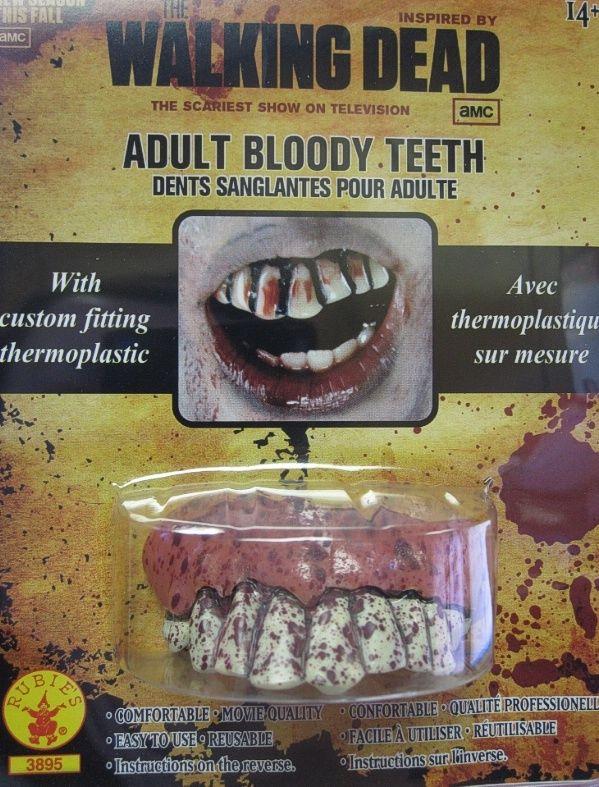 The Walking Dead Zombie Decay Bloody Teeth Adult Costume Accessory