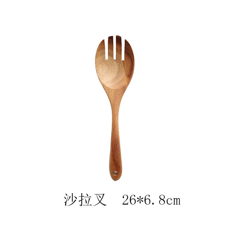 Cuchara de madera de teca natural, cucharón, espátula, colador de arroz, espumadera de sopa, juego de utensilios de cocina, cuchara, cucharon, herramientas y aparatos de cocina