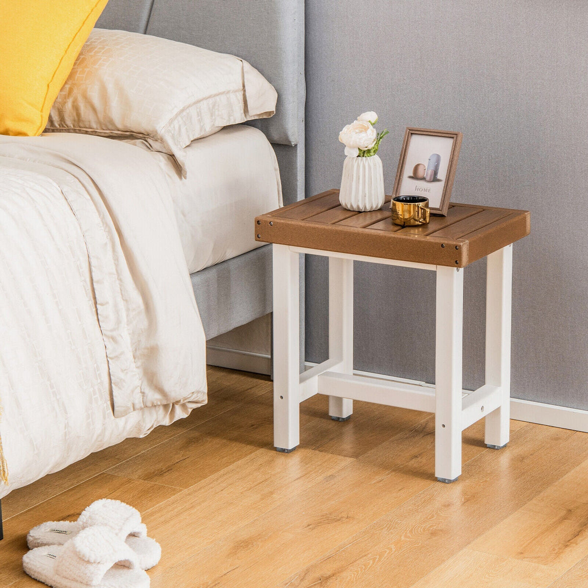 18 x 12 Inch Waterproof Bathroom hower Stool-Brown