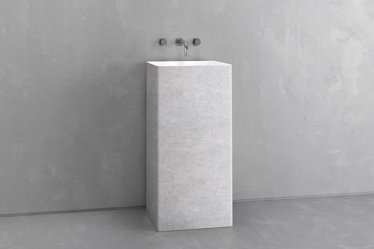 Square pedestal sink