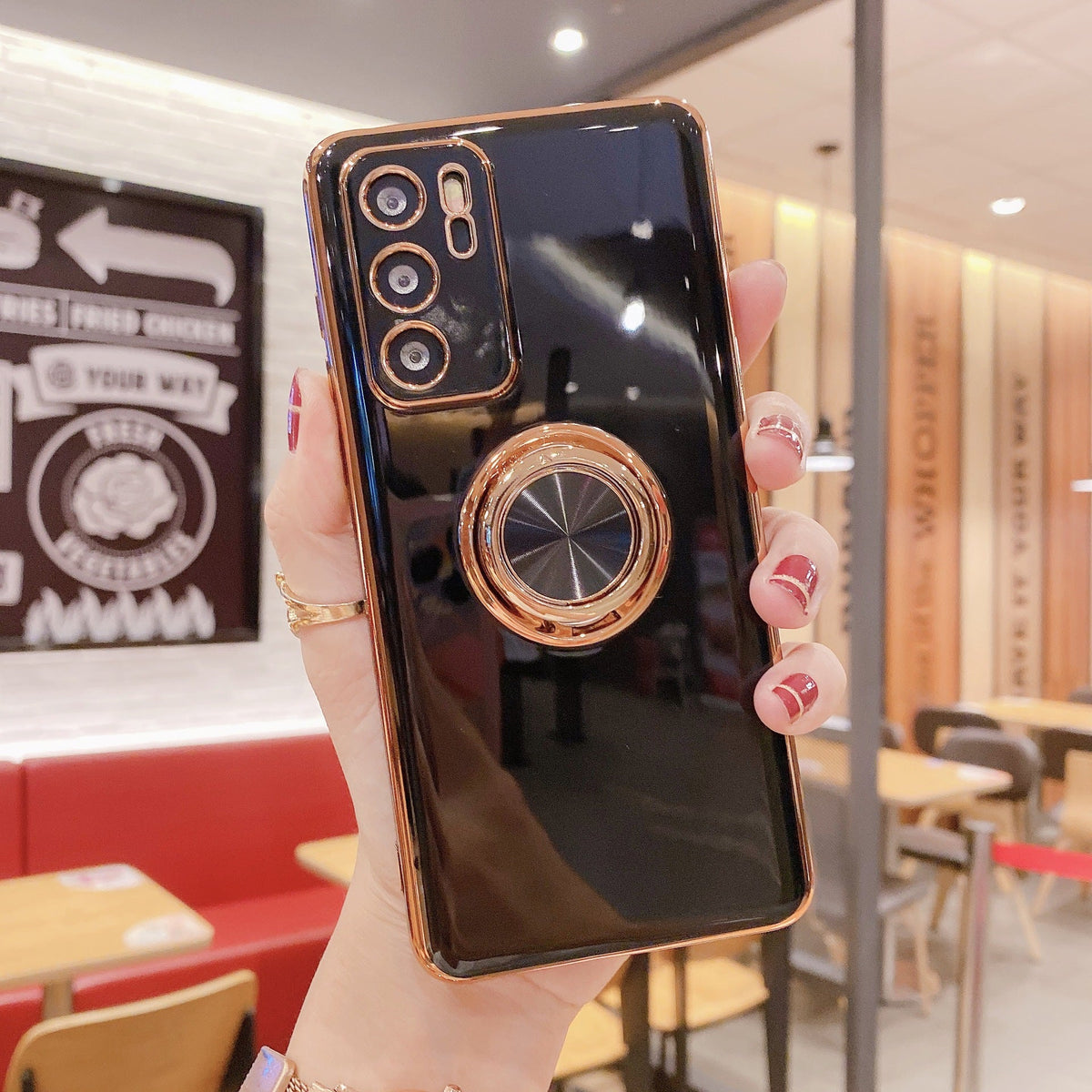 Mobile Phone Shell P40PRO Ring Buckle Bracket Magnetic Car M40 Electroplating Fine Hole Nova8