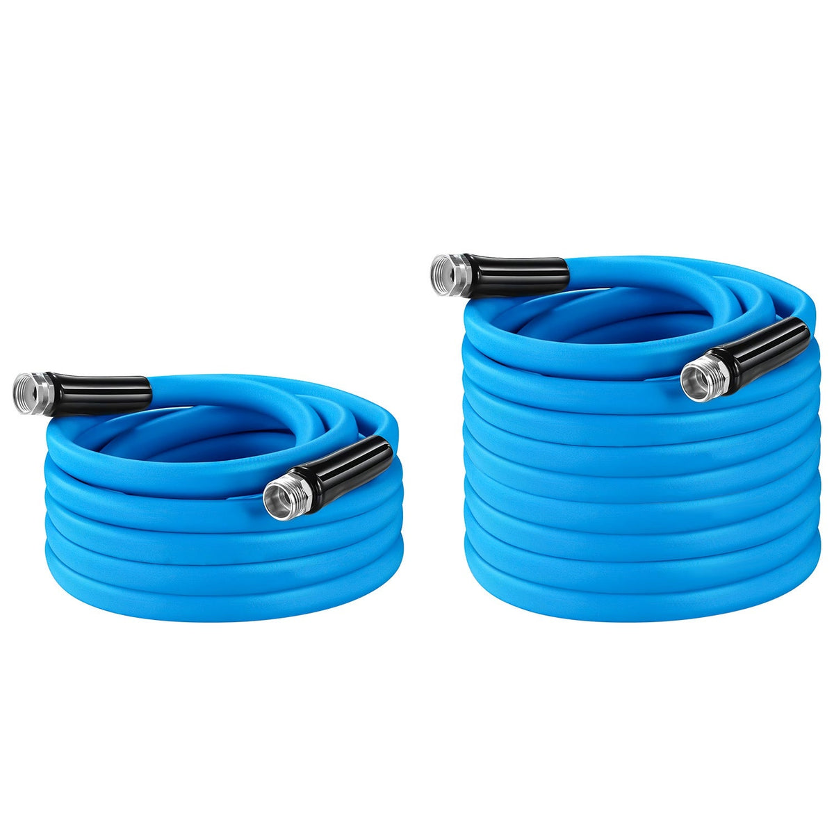 25FT/50FT 5/8" Non-Expanding Flexible Garden Hose Heavy Duty PVC Water Hose Leak-Resistant Kink-Free All-weather Burst 500PSI