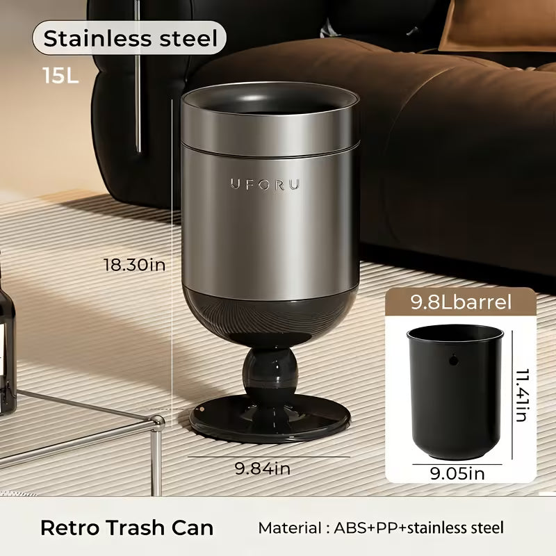 Wide Opening Waste Bin with Sliding Base