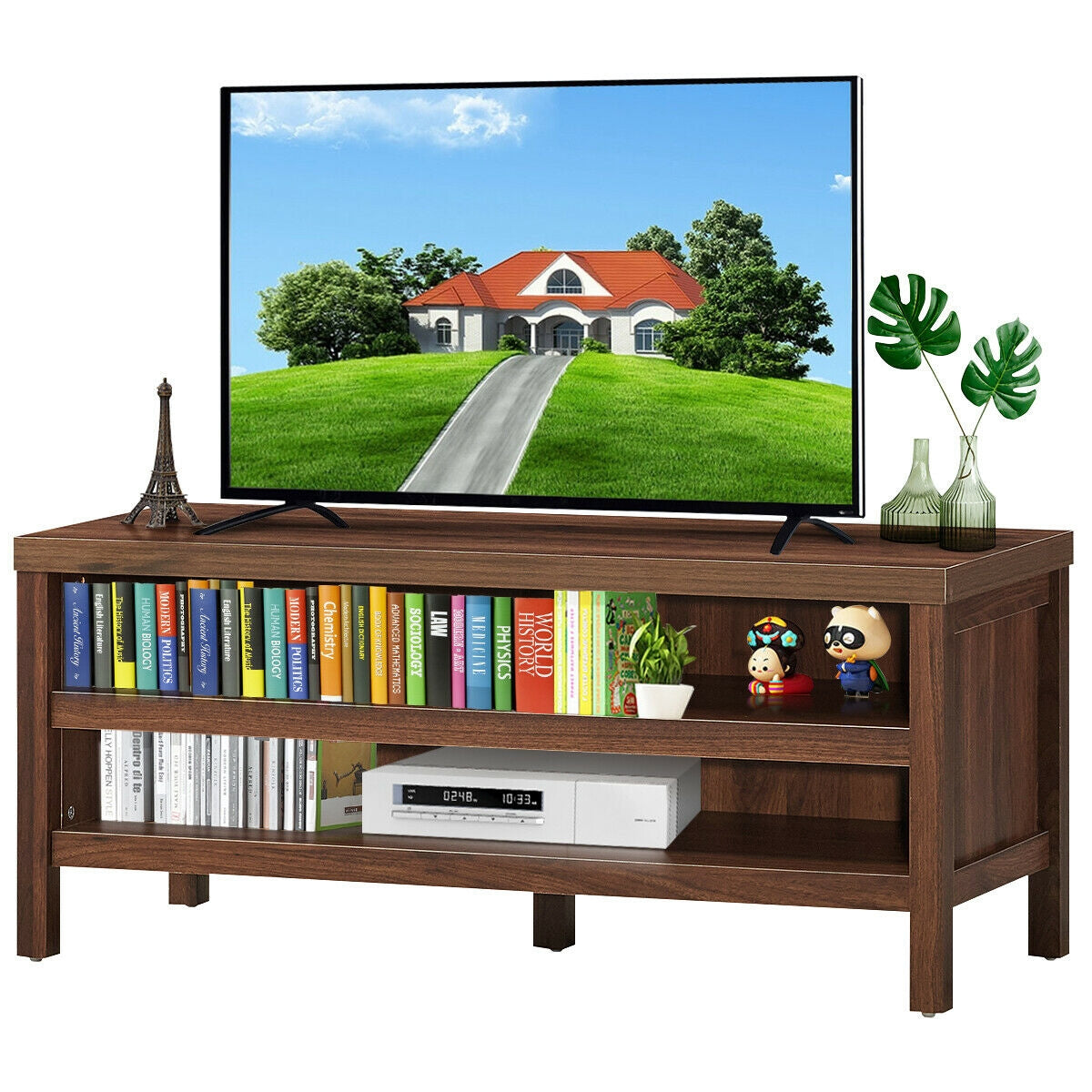 3-Tier TV Stand Console Cabinet for TV's up to 45 Inch with Storage Shelves