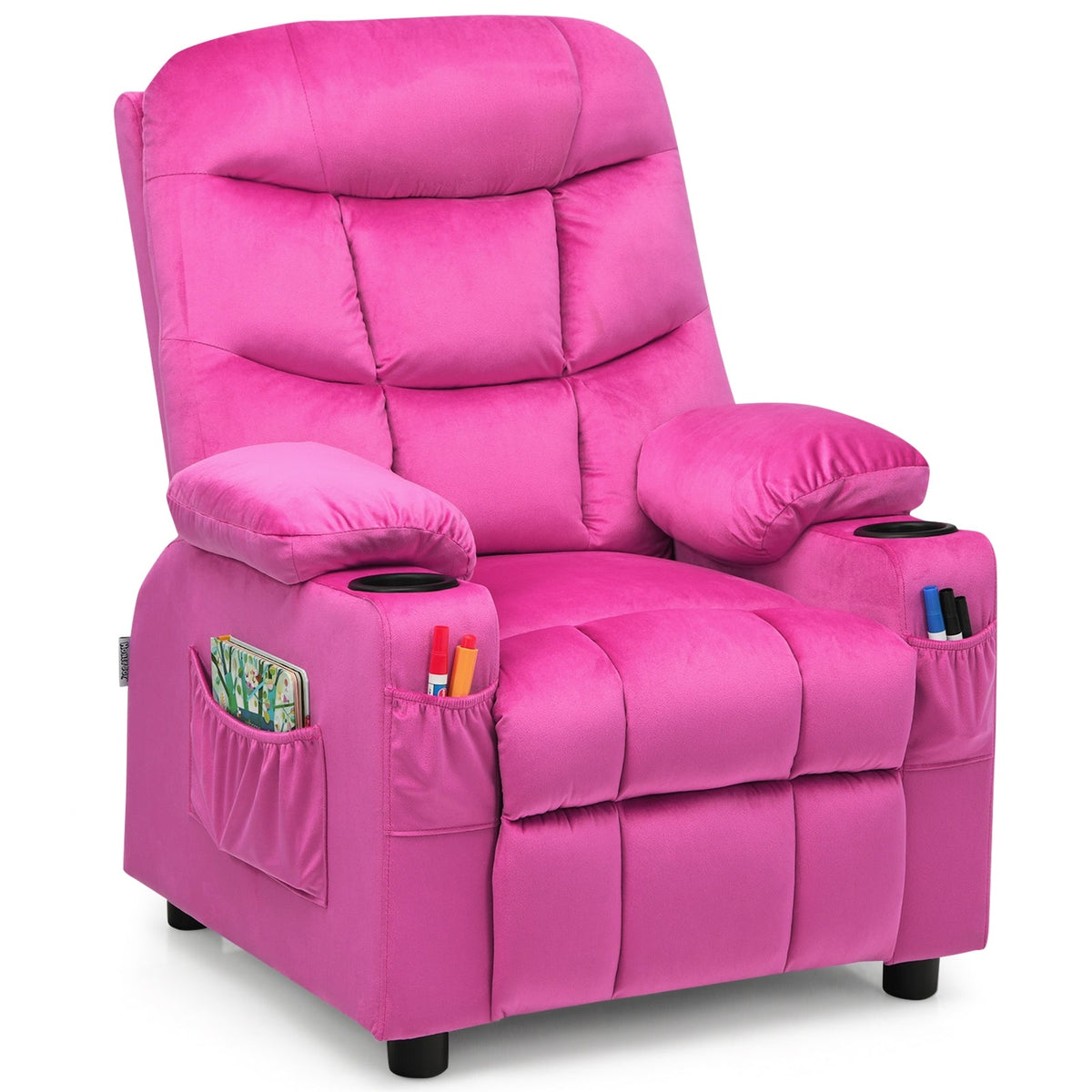 Kids Recliner Chair with Cup Holder and Footrest for Children