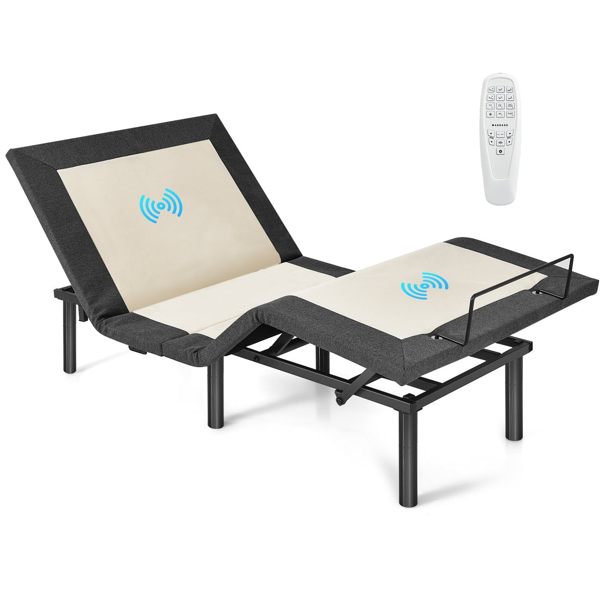 Queen Size Adjustable Bed Base Electric Bed Frame with Massage Modes