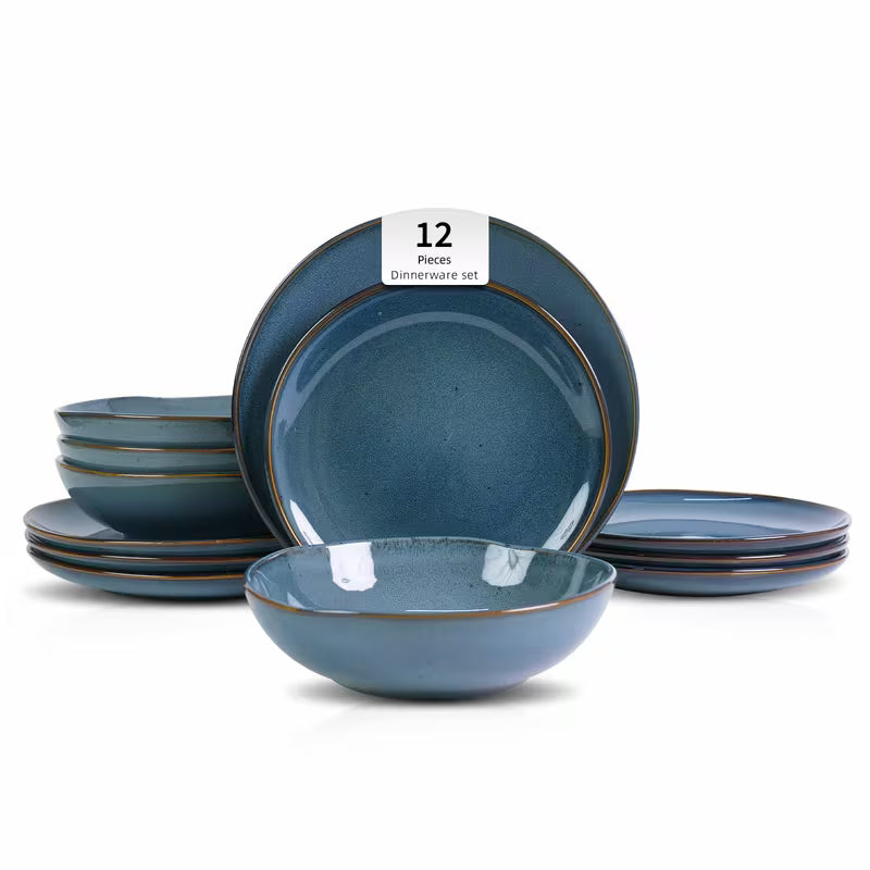 12-Piece Stoneware Dinnerware Set Service for 4