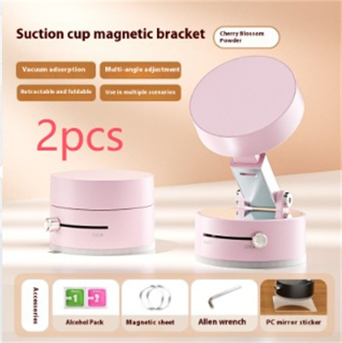 Foldable Magnetic Vacuum Car Phone Holder Foldable Suction Cup With Suction Cup Hands-Free Navigation For Smart Phone