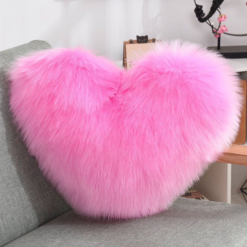 Cojines Decorativos Corazón Largos de Peluche Suaves y Esponjosos Funda de Cojín para Sofá Fundas de Almohada Blanco