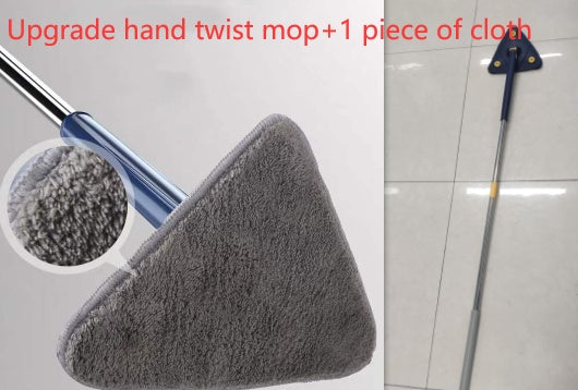 Fregona triangular extensible, giratoria 360°, ajustable, 110 cm, para limpiar bañeras, azulejos, suelos y paredes, fregona de limpieza profunda.